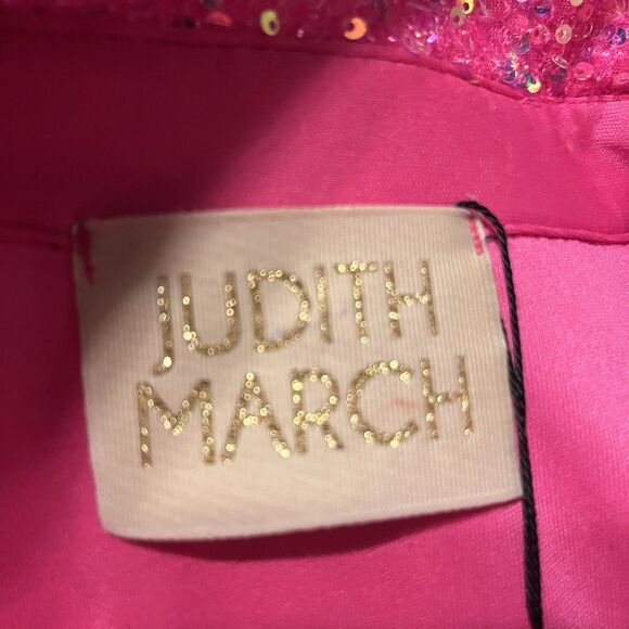 Judith March Hot Pink Sequin Wrap Mini Dress Long Sleeve Holiday Party Small - Picture 12 of 16